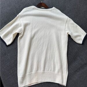 Zara Cream Knit Top with Black Accents